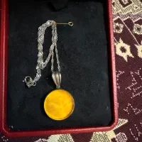 گردنبند نقره با سنگ عقیق