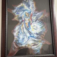 تابلو رنگ روغن روی چرم