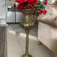 گلدان برنز و ساعت ایستاده