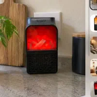 هیتر برقی پریزیFlameHeater1000وات طرح شومینه