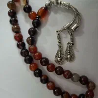 تسبیح عقیق سلیمانی با سر تسبیح استیل