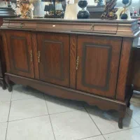 اینه کنسول 3درب قهوه‌ای روکش چوب راش