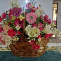 سبدگل مصنوعی پرازگل وبزرگ