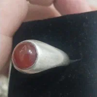 انگشتر نقره کهنه سنگ عقیق رکاب فیلی
