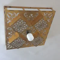 لوستر چوبی طلایی|لوستر و چراغ آویز|مشهد, سپاد|دیوار