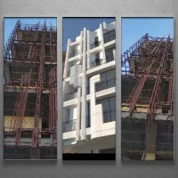 تعدادی نیروی کار برا نبشی کشی ساختمان