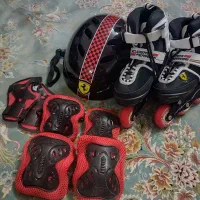 اسکیت کفشی مدل فراری با تمام لوازم محافظتی