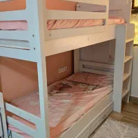 فروش فوری تخت دو طبقه برند معتبر سفارشی بادوعددتشک|تخت و سرویس خواب|بندرعباس, |دیوار