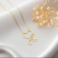 طلا کادویی گردنی و پلاک اسم(دکترطلا)