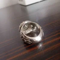 انگشتر نقره با سنگ موزانایت روسی کمیاب