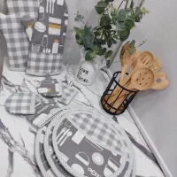 دوخت سرویس آشپزخانه دمکنی دستگیره دستکش فر|سفره، حوله، دستمال آشپزخانه|همدان, |دیوار