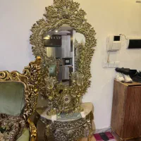 بوفه ، ساعت دیواری ایستاده و آینه شمعدان طرح برنز|بوفه، ویترین، کنسول|کرج, فاز ۳ گوهردشت|دیوار