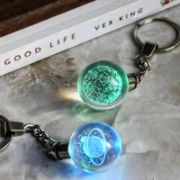 دسته کلید هفت رنگ شیشه ای