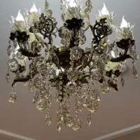 لوستر سه طوقه برنز ۶شاخه|لوستر و چراغ آویز|فردیس, منظریه|دیوار