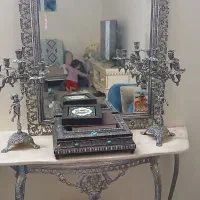 اینه شمعدون برنج سفید