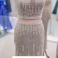 پیراهن مجلسی فول سنگ و مروارید