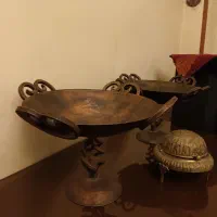 میوه خوری مسی و شکلات خوری عتیقه