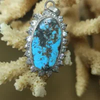 آویز فیروزه نقره زنانه|بدلیجات|بندرلنگه, |دیوار