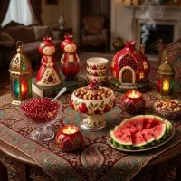 یلدایی|ظروف سرو و پذیرایی|ششده و قره بلاغ, |دیوار