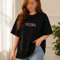 تی شرت زنانه باکسی جنس پنبه سوپر