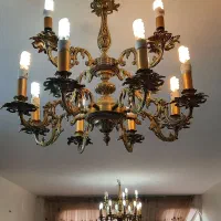 یک جفت لوستر برنج 12 و 15 شاخه اصلی در حد نو