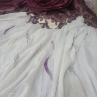 پرده حریر به همراه کتیبه|پرده، رانر، رومیزی|مشهد, سرافرازان|دیوار