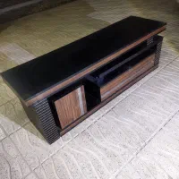 میز تلویزیون چوبی و شیشه ای