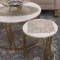 میز جلومبلی و عسلی فلزی طلایی وکیوم|مبلمان خانگی و میز عسلی|قرچک, باقرآباد|دیوار