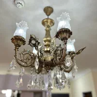 لوستر برنز بزرگ ۸شاخه|لوستر و چراغ آویز|رشت, کوی مهر|دیوار