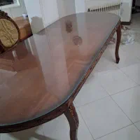 میز ناهار خوری با شیشه ۶ میل مات