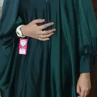 چادر مدل لبنانی رنگ سبز یشمی تیره جنس ترک