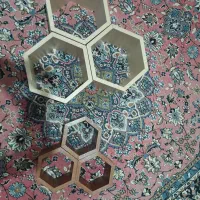 دو دست شلف شش ضلعی|کتابخانه، شلف، قفسه‌های دیواری|فلاورجان, |دیوار