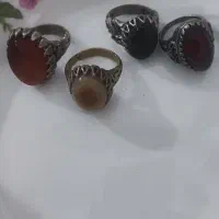 تسبیح میخ دوز سه رنگ قدیمی .انگشتر.سنگ زینتی