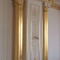 رنگ کاری گچ بری های سقف بدنه بارنگ پلاستیکی طلایی|خدمات پیشه و مهارت|اندیمشک, |دیوار