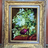 تابلو فرش دستباف گل ابریشم