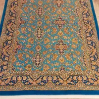 فرش دستبافت قم کرک و گل ابریشم