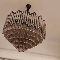 لوستر شامپاینی و شیشه دودی خارجی|لوستر و چراغ آویز|تهران, زعفرانیه|دیوار