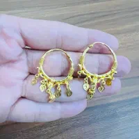 گوشواره حلقه ای طرح هندی عیار ۲۱|جواهرات|قم, بلوار امین و ساحلی|دیوار
