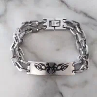 دستبند طرح دار مردانه استیل