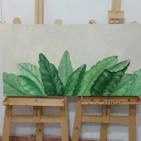 تابلو نقاشی برجسته طرح برگ|تابلو، نقاشی، عکس|آمل, |دیوار