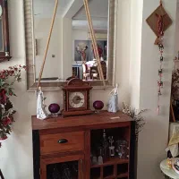 ست بوفه آینه IKEA ایکیا چوب گردو ظروف ست نوشیدنی‌