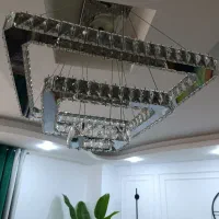 لوستر کریستال سه طبقه دو حالته ریموت دار
