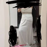 پرهین سفید مروارید و سنگ دوزی شده