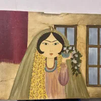 نقاشی خاتون رنگ روغن ۷۰ درصد تخفیف