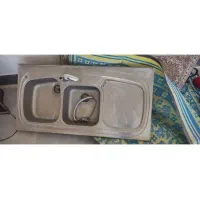 سینک دو کاسه استیل البرز همراه شیرآلات  و هود|آب‌چکان و نظم‌دهنده ظروف|آران و بیدگل, |دیوار
