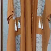 مانتو عبایی کارشده با خرجکار لینن و مغزی دوزی شده|لباس|تهران, اسفندیاری|دیوار