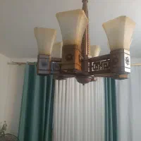 لوستر۶شعله چوبی بسیارشکیل وزیبا|لوستر و چراغ آویز|تهران, شمیراننو|دیوار