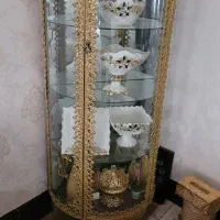ست آیینه و شمعدان ویترین و زیر تلویزیونی برنز