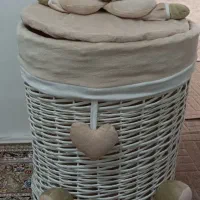 سبد لباس حصیری