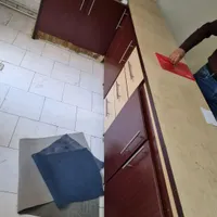 سینک و هود و آبچکان و شیر و کابینت
